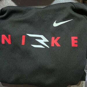 Nike Black Messenger Bag with Red Accents